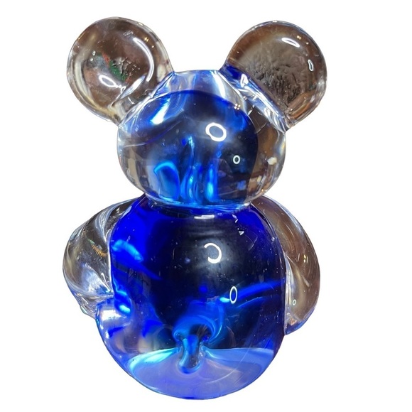 Art Glass Paperweight Collectible Hand Blown Blue Koala Bear - Picture 3 of 9